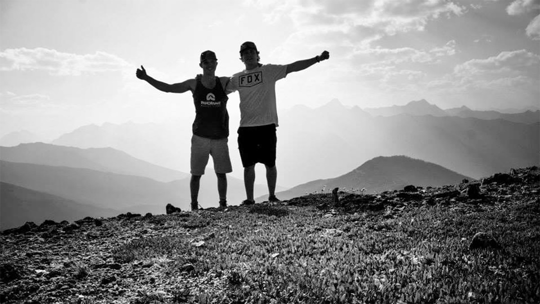 Connor is an avid hiker and outdoorsman - this is a photo at the summit of Mt Goldie in BC.